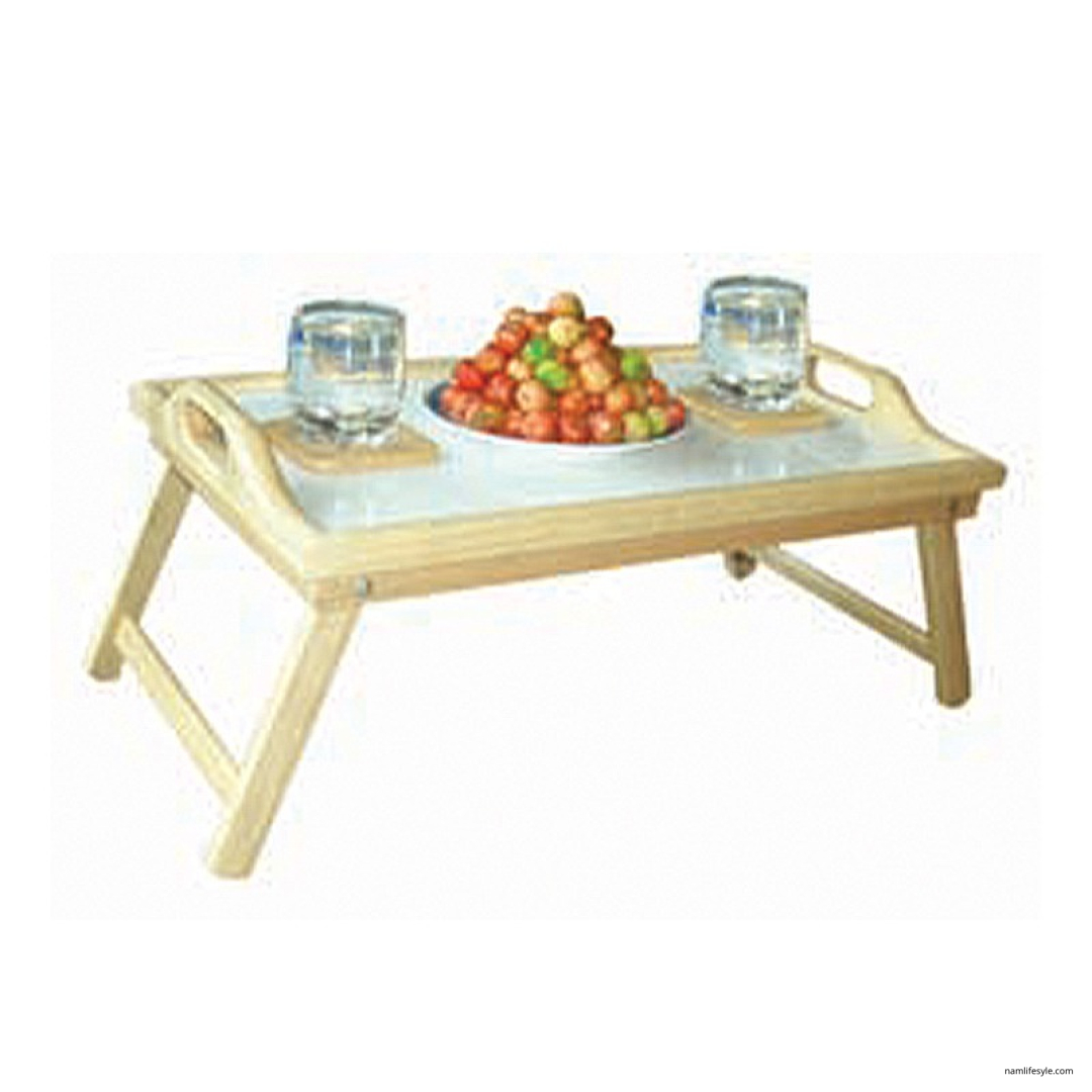 Folding Bed tray white MDF bottom, with hole handle 610 x 330 x 235 mm