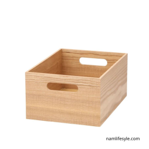 MDF Veneer ash wood box Width 19 x Depth 26 x Height 12cm