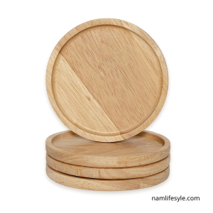 Rubber Wood Coasters set 4 D100x12mm